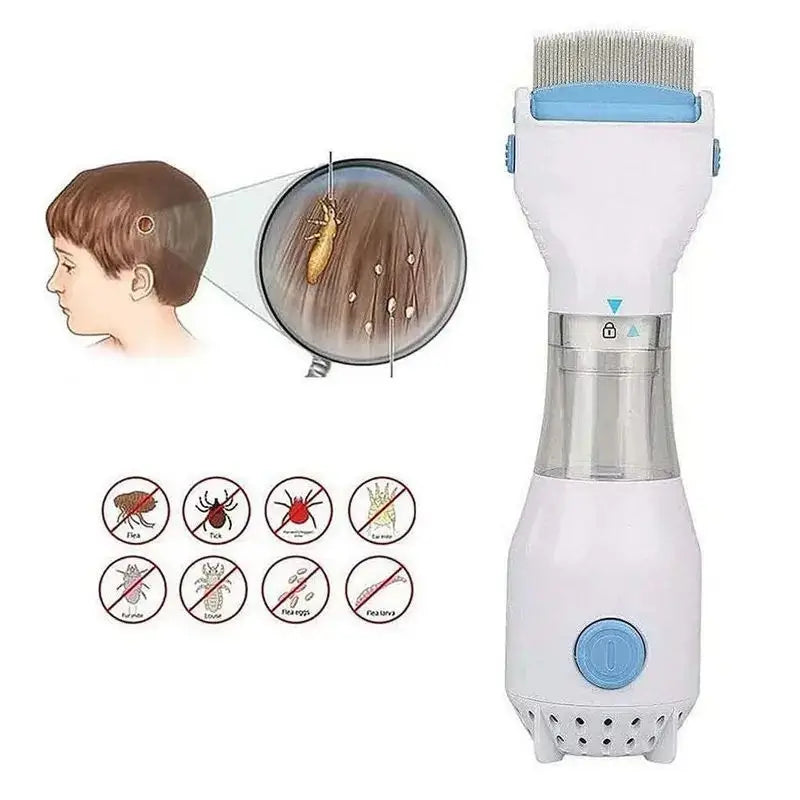 V-COMB Electronic Head Lice Removal Comb with Vacuum | Lice & Nits Cleaner | Safe Hair Lice Remover for Kids & Adults | Reusable Filter