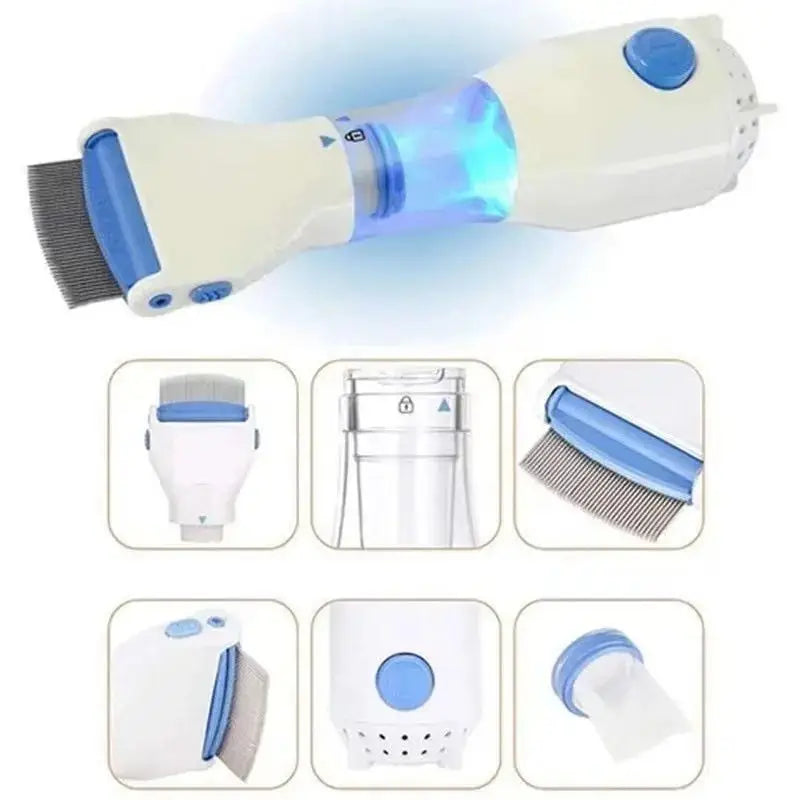 V-COMB Electronic Head Lice Removal Comb with Vacuum | Lice & Nits Cleaner | Safe Hair Lice Remover for Kids & Adults | Reusable Filter